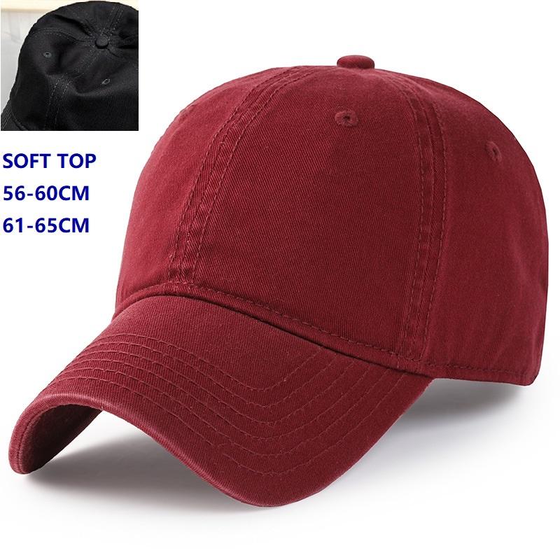 Soft Top Cotton Men Women Oversize XXL Baseball Caps Adjustable Dad Hat for Big Heads 57-65cm Extra Large Low Profile Golf Hats