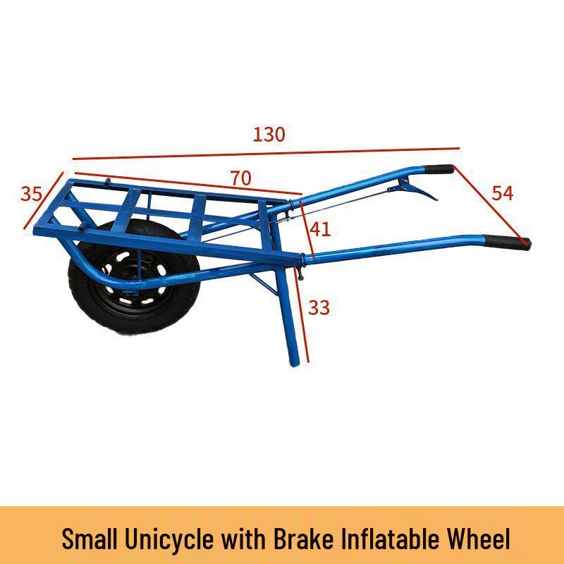 Dual-Wheel Agricultural Wheelbarrow - Small Handcart for Orchard, Construction, or Goods Transport