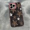 Silvery Leopard Print Stars Pattern Phone Case For Samsung Galaxy S25 FE Cases S24 Ultra S23 S22 S21 Plus A16 A26 A36 A56 Cover