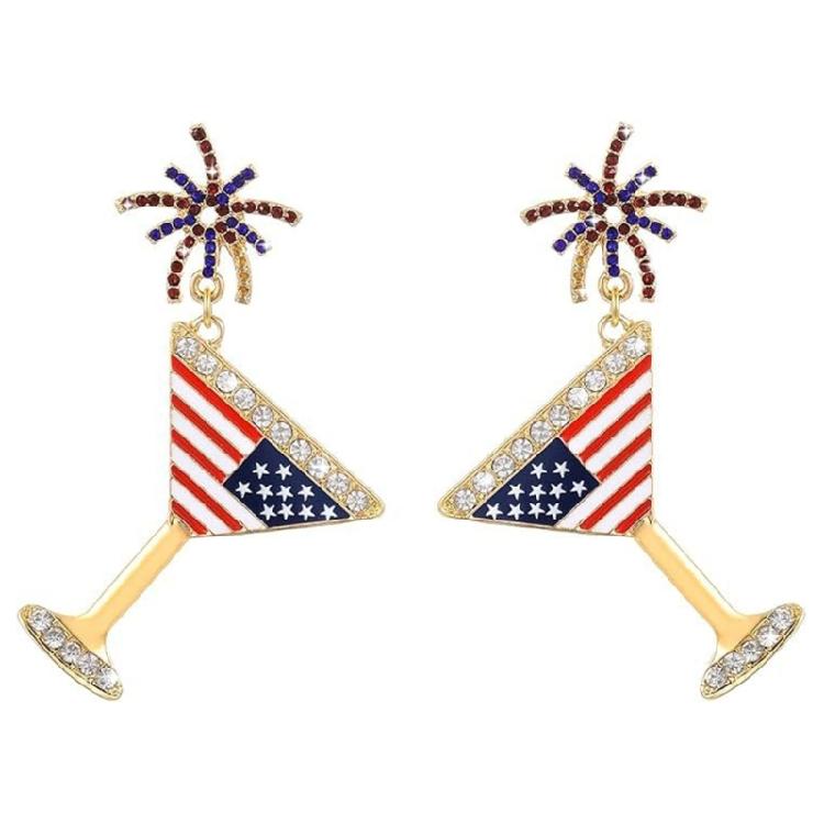 Independence Day Earrings Comfortable Ear Jewelry Pendant Earrings Alloy Texture Perfect for Present Giving or Own Use