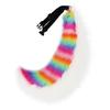 Handmade plush fox tail rainbow beast tail costume comic exhibition large wolf tail cosplay props accessories