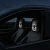 Eerie Car Interior Styling Realistic Horror Headrest Covers, Double Sided Scary Passenger Decorative Sleeves Illusion Seat Protector, Universal