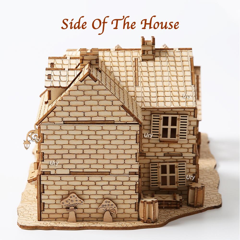 3D Wooden Puzzle WW2 War City Postwar Handmade Mechanical Assembly House Model DIY Kits Toys Desk Decoration Gifts For