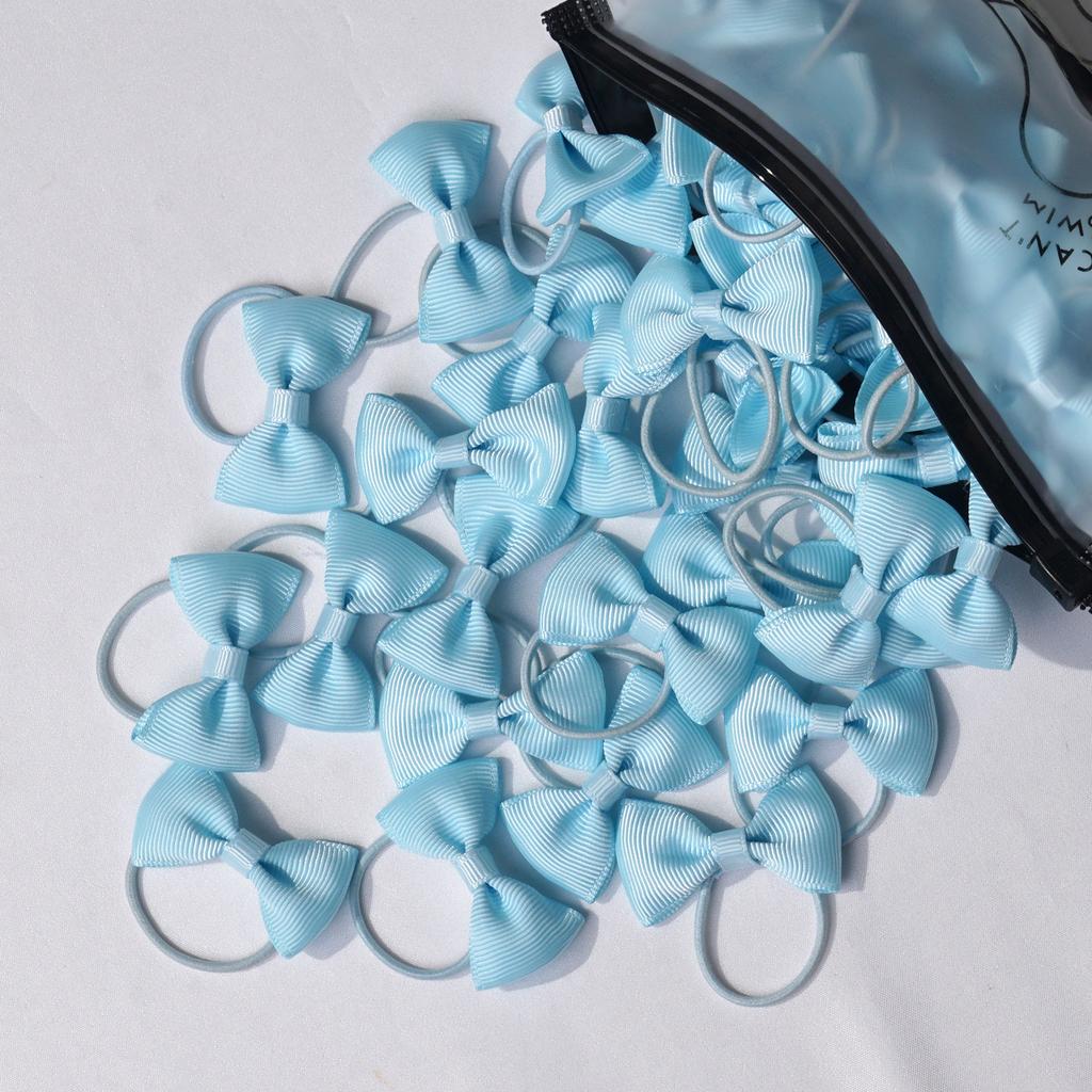 20/40Pieces 2 Inch Baby Girls Hair Bows Elastic Ties Grosgrain Ribbon Bow With Rubber Band Ponytail Holders Hair Accessories