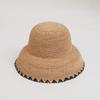 Thin Lafite Straw Hat Women's Sunshade Sunscreen Hepburn Sun Hat Retro Grass Woven Bucket Hat Dome Basin Hat