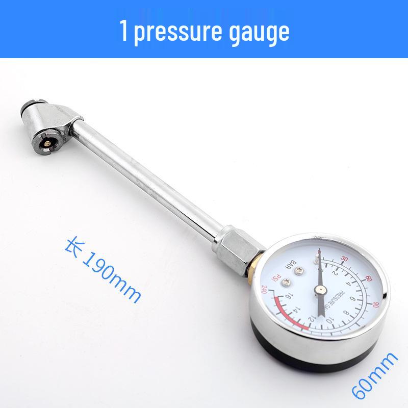 Tire Inflation Nozzle with Pressure Gauge for Car, Bicycle, and Motorcycle
