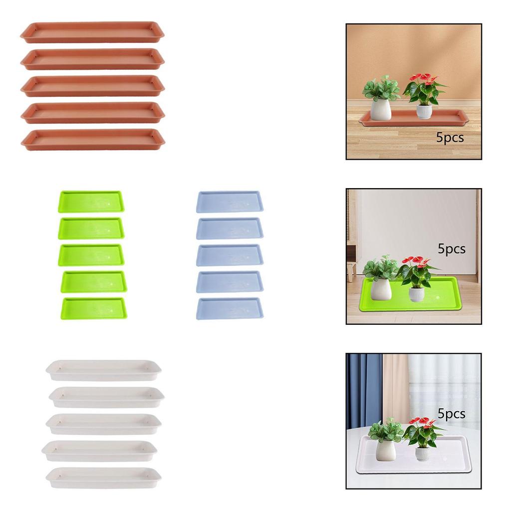 5Pcs Planter Saucer Trays Decoration Rectangular Multifunction Flower Pot Tray