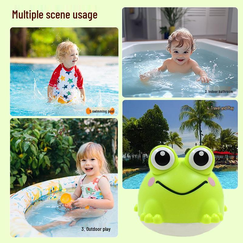 Automatic Induction Frog Spraying Bath Toy with Rotating Light