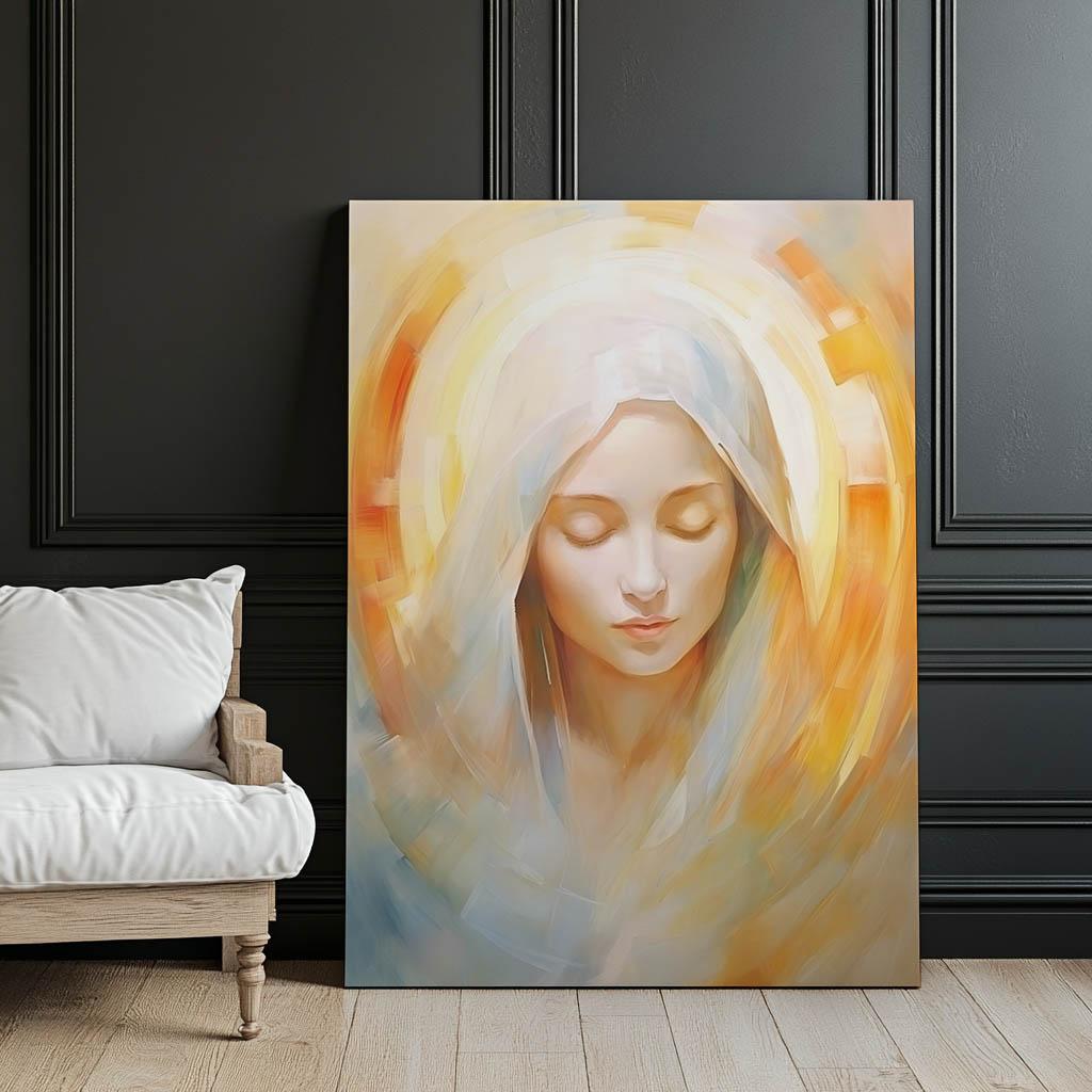 Guds Moder Närvaro - Maria Guds Moder Närvaro - Maria, 30X40 Cm, Svart Aluminiumram, Matt Papper 230 G/m²