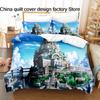 3Pcs Blue Exorcist Anime Bedding Set 3D Print Shonen Manga Duvet Cover Pillowcases For Teens Fans Room Decor Gift Bedding Set