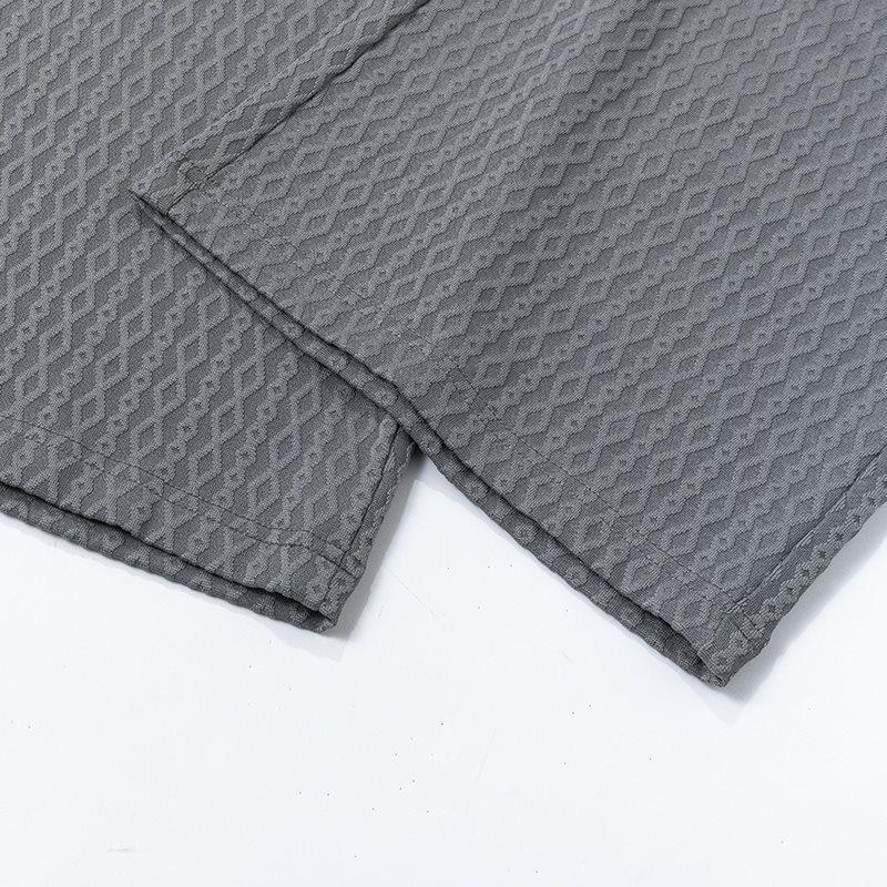 Men's Summer Loose Wide-Leg Textured Drawstring Pants