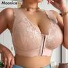 Evropská velikost Krajkové spodní prádlo se zapínáním vpředu Pevný košíček Vesta se zapínáním vpředu Dámská Plus size Push-up podprsenka XL-4XL