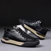 Men'S Shoes Summer Hollow Breathable Leather Shoes Men'S Platform Casual Board Shoes Leather Versatile Shoes Men