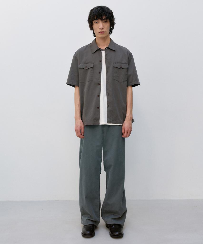 INSILENCE Cotton Tencel Fatigue Shirt Ash Brown