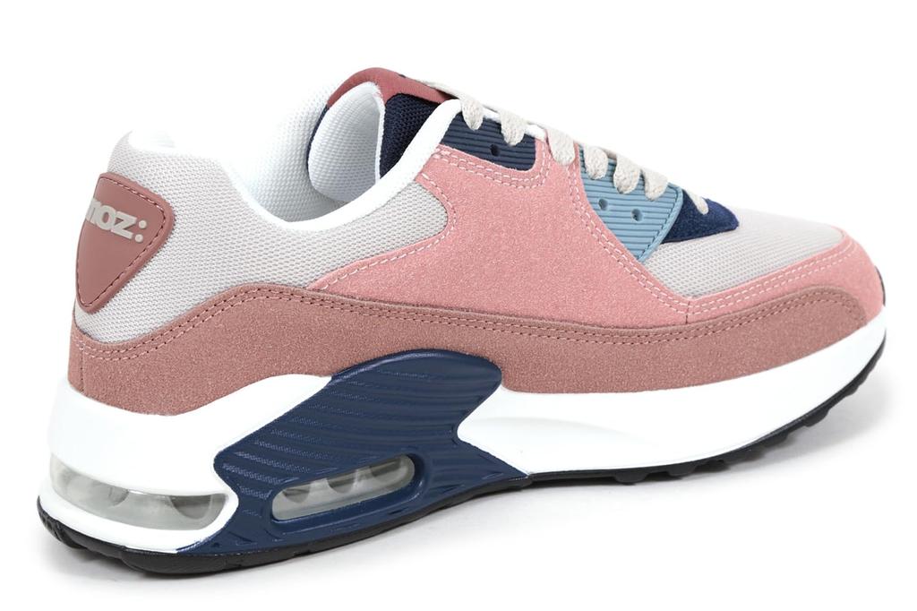 Mozu Air Cushion Sole Pink Size 23cm Women's Lace-Up Sneakers, Navy,
