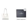 Coach Mollie Metallic Logo Signature Embossed Charm Tote Bag Shopping Bag Coated Canvas Smooth Leather Handheld Shoulder Bag 34 Women tote 1665-IMRFF
