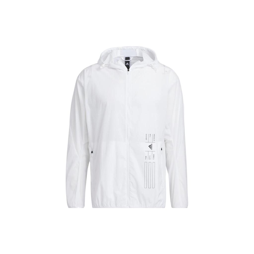 Adidas Jackets Men's White Hooded Non Detachable Moderate Other HE9917