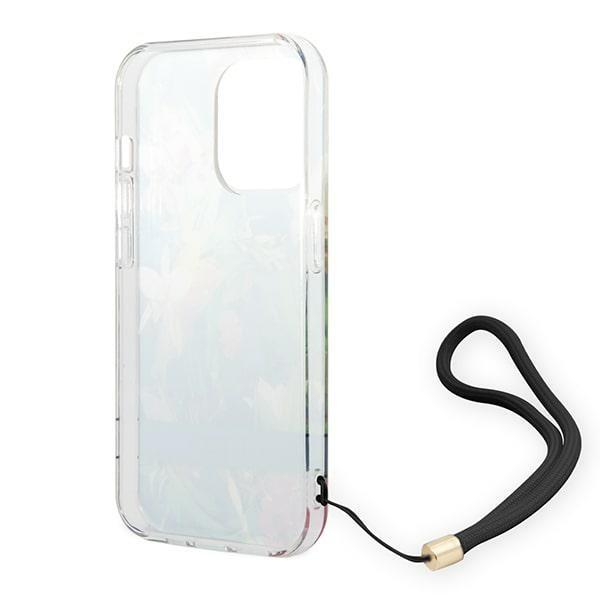 Guess Guohcp14Lhflsb Iphone 14 Pro 6,1 Niebieski/Blue Hardcase Flower Strap