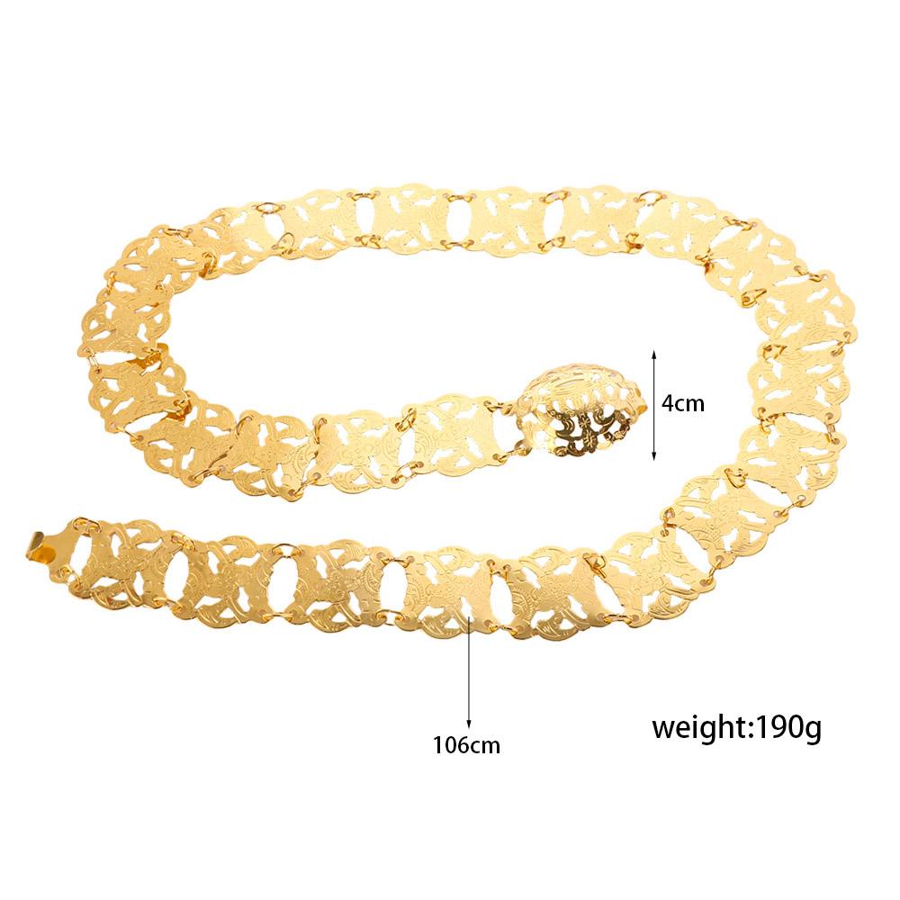 Carved Flower Waist Chain Body Jewelry Belly Dance Waist Belt Simple Metal Body Chain  Beach