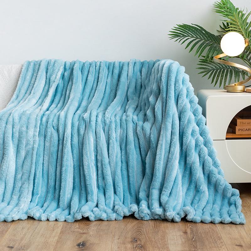 Cross-Border Flannel Rabbit Plush Blanket: Multifunctional Sofa Cover and Thick Winter Nap Blanket