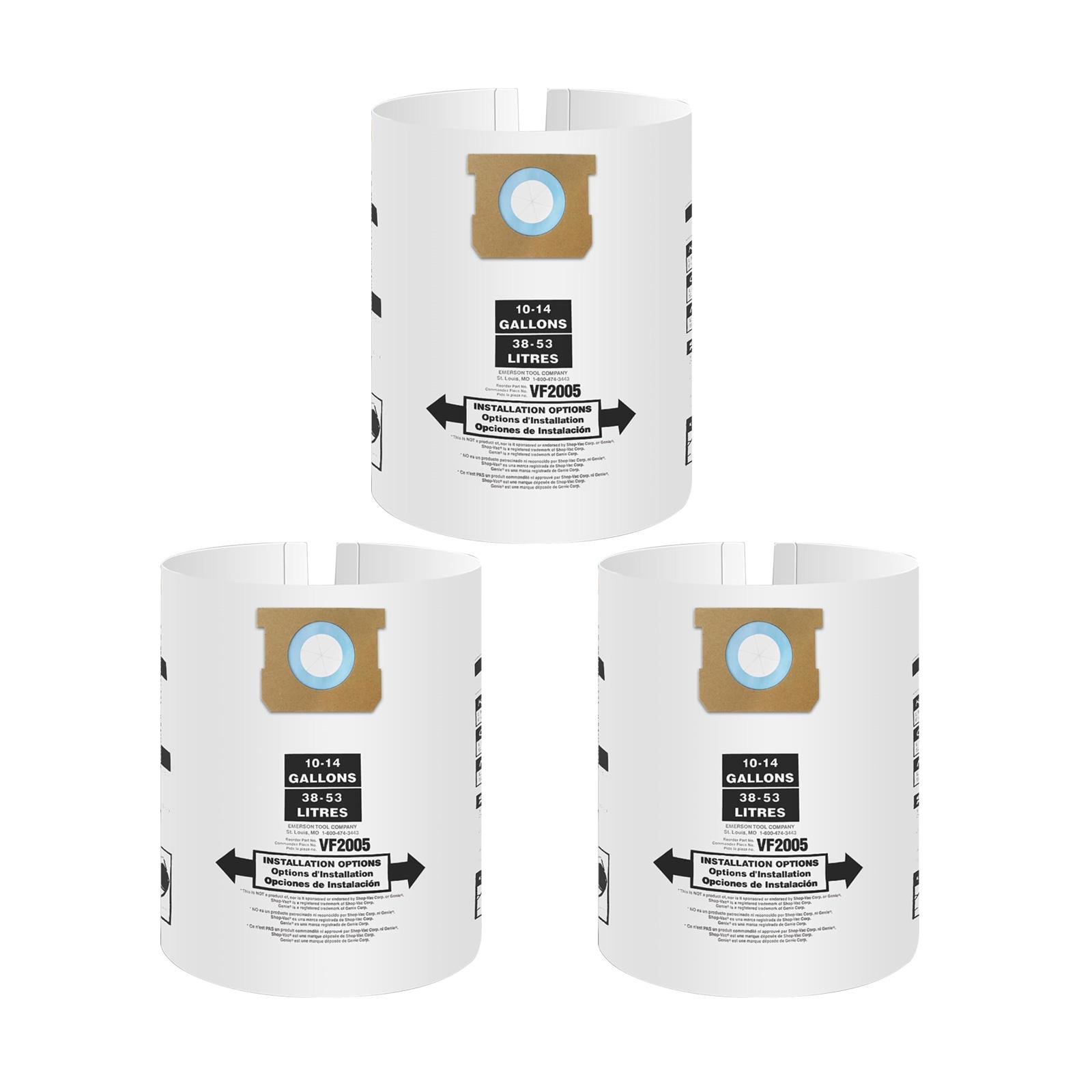 

10-14 Gallon Vacuum Cleaner Paper Filter Bags High Efficiency Filtration Vacuum Bags Replace Part 90662, 90672