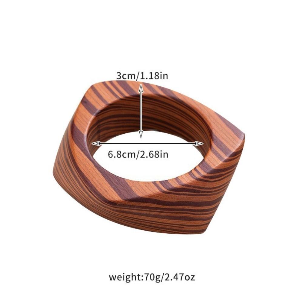 Texture Wooden Bracelet Wide Geometric Bangles New Wooden Bangles  Gifts