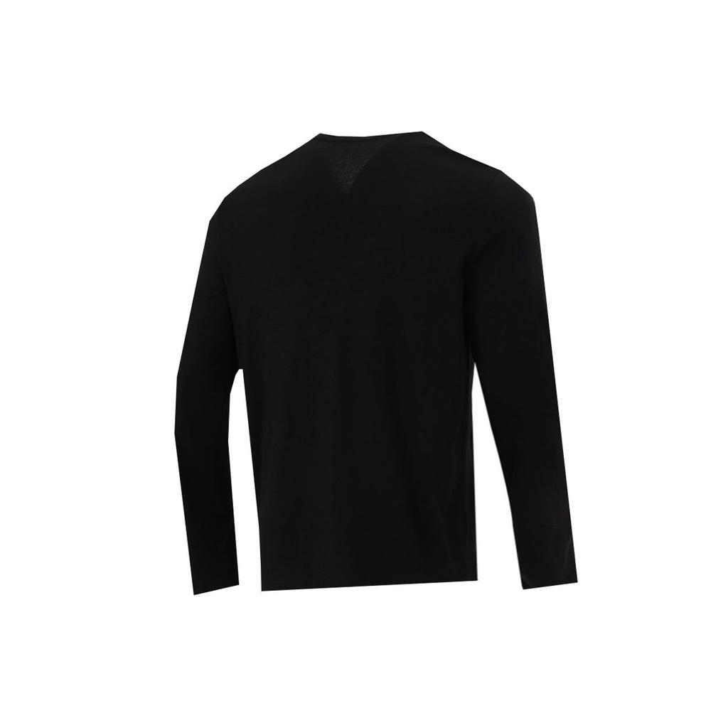 Puma Nadruk z logo Trening Sport Oddychający Długi Rękaw Okrągły Dekolt Męskie Topy Czarny 589027-01