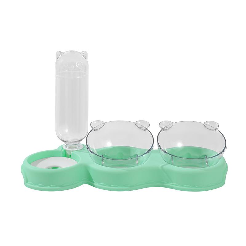 Double Bowl Automatic Pet Feeder Water Dispenser Cat Basin Dog Bowl Cat Bowl Cat Supplies Water Dispenser