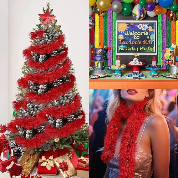 2m Faux Fur & Down Feather Plush Strips for Costume Simulations