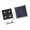 Solar Panel Powered Fan 4 Fans 100W 20V Green Energy Portable Mini Ventilator for Dog House Chicken 