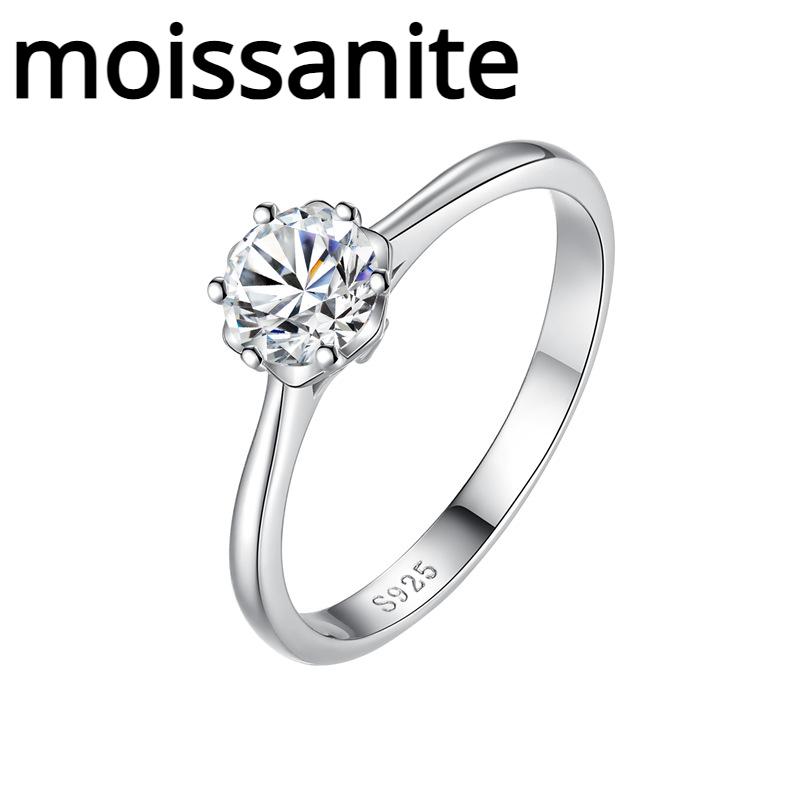 

Кольцо из муассанита цвета D, инкрустированное кольцом 0,5 карата, женские украшения из стерлингового серебра 925 пробы, обручальное кольцо с бриллиантом, обручальное кольцо, подарок для подруги 9