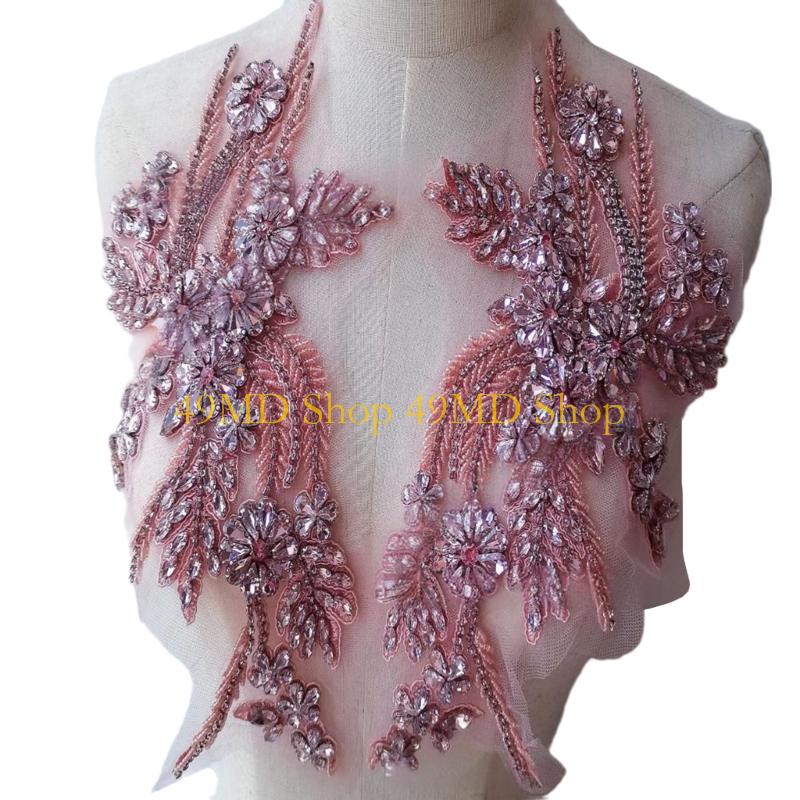 49MD Jeweled Rhinestones Artistic Applique for Clothes Hat Sewing Patches DIY Scarf