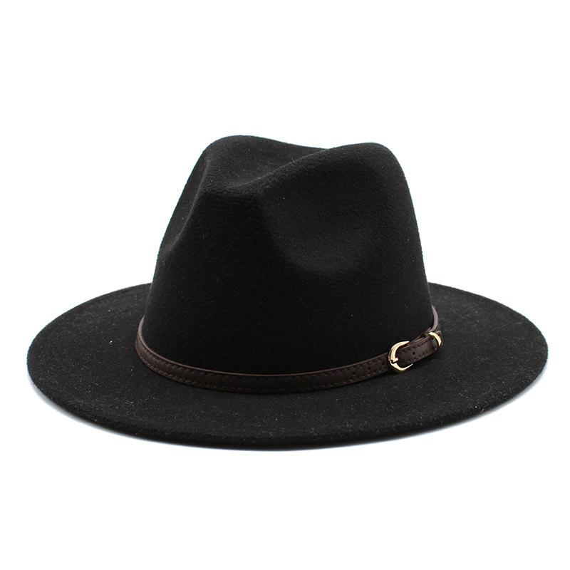 Unisex Wool Felt Fedora Hat for Men Women, Coffee Color Autumn Winter Jazz Cap, European American Fashion Top Hat