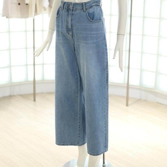 V252PSA946 Waistband Wide Denim Pants