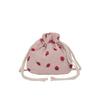 Cute strawberry bag women 2025 new fashion corduroy bucket bag simple small fresh shoulder messenger bag tide