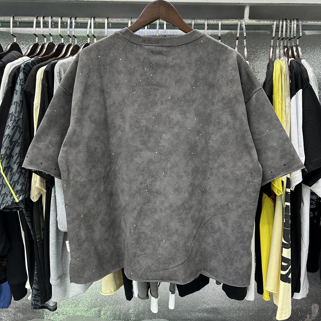 T-shirt Oversize Estiva da Uomo 2026, Stampa Gemella Bandito Gesù Gotica Street Manica Corta con Strass Lettera Santa