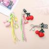 Heart Buckle Cherry Keychain Bowknot Fruit Style Charms Leather Cherry Pendant  Birthday Gift