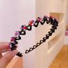 Non-slip Rhinestone Headbands Solid Wave Hairbands for Women Girls Bezel Hair Hoop Ladies Boutique Hair Accessories