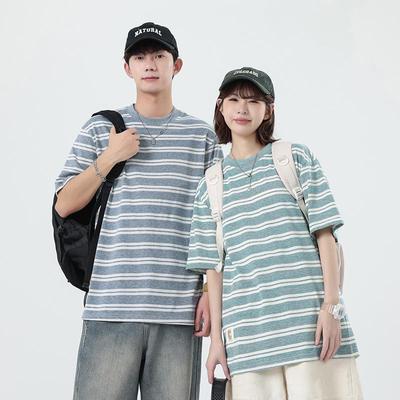 Kunhai Pengyun Men's Striped Short Sleeve Summer Loose Trend Japanese T-shirt