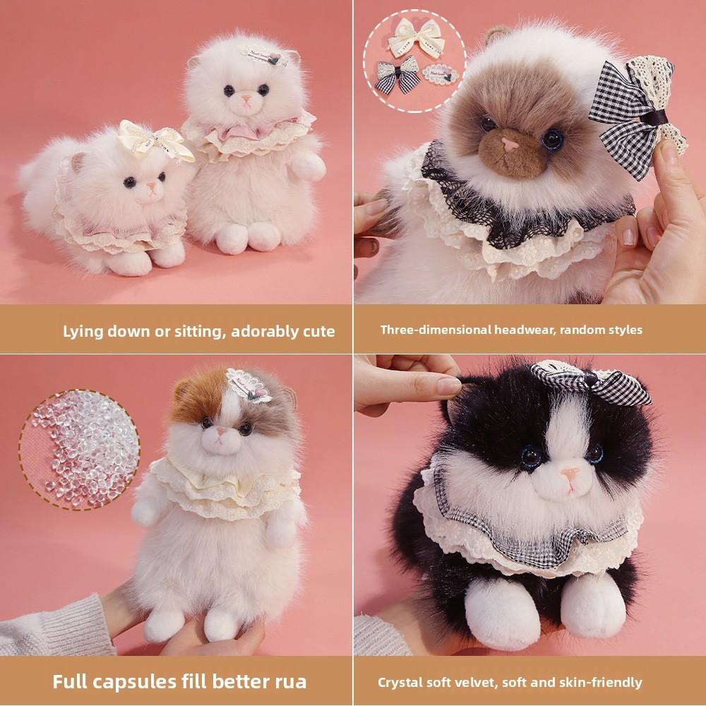 Lifelike Plush Cat Toy With Soft Polyester Fiber Filling For Kids And Collectors