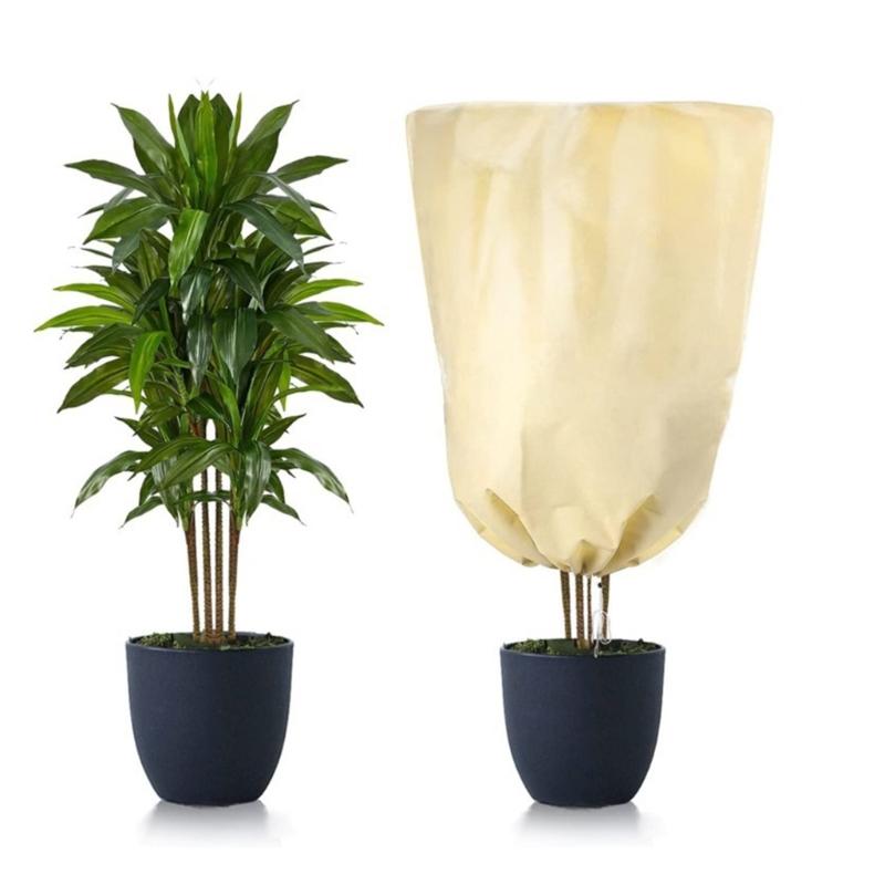 2Pcs/set  Winter Drawstring Plant Covers Frost Protections Bags Anti-Freeze Jackets Warm Blanket for Shrub Tree Plant