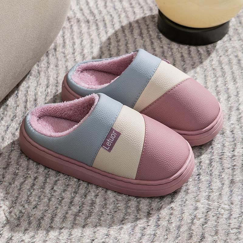 

Letuo 2025 Зимние Водонепроницаемые Хлопковые Тапочки: Уютная домашняя обувь для мужчин и женщин 38/39 (fits 37-38 foot) фиолетовый