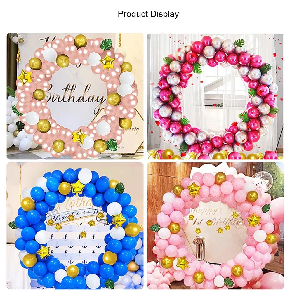 Runtow 1pc Round Balloon Arch , Plastic DIY Wreath Frame Holder ,Balloon Stand Circle Base ,Birthday Party Wedding Decoration