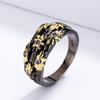 Stamp Newest Creative Fashion Trendy Two-Tone Gold-Plated Light Gun Color Ring For Ladies Engagement Wedding Jewelry Gift
