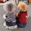 Pet Autumn and Winter Four Legged Coat Spring Overalls Pet Clothes Small Teddy Bear Jumpsuit Small Dog Puppy Clothes Jumpsuit
