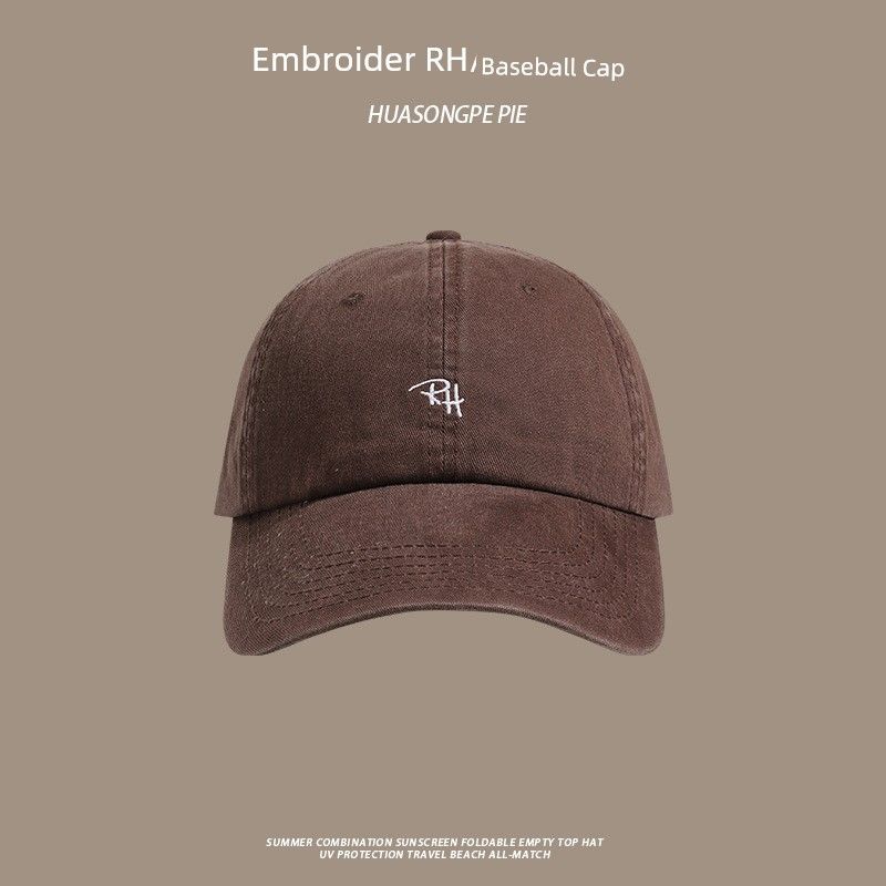

Baseball Cap Soft Top High Quality All-Matching Embroidered Female Summer Outdoor Face Slimming Sun Shade Sun Protection Hat Student All-Match Male C2595 Embroider RH baseball cap coffee M(56-58cm)