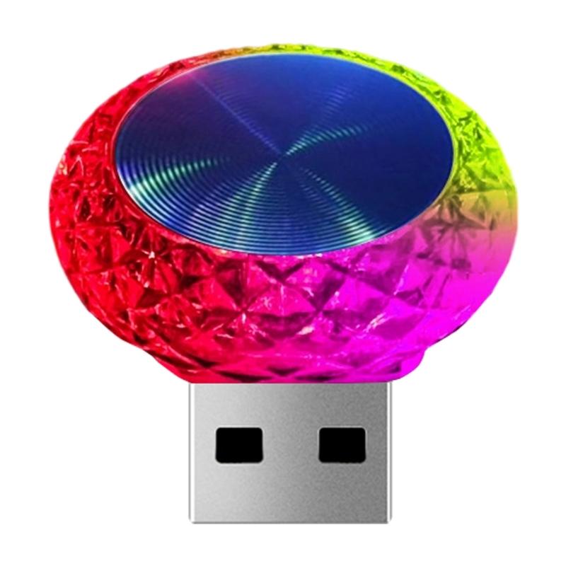 USB Car Atmosphere Light Multicolor LED Mood Lamp Plugs & Play Ambient Lighting Suitable for Vehicle Home Night Light