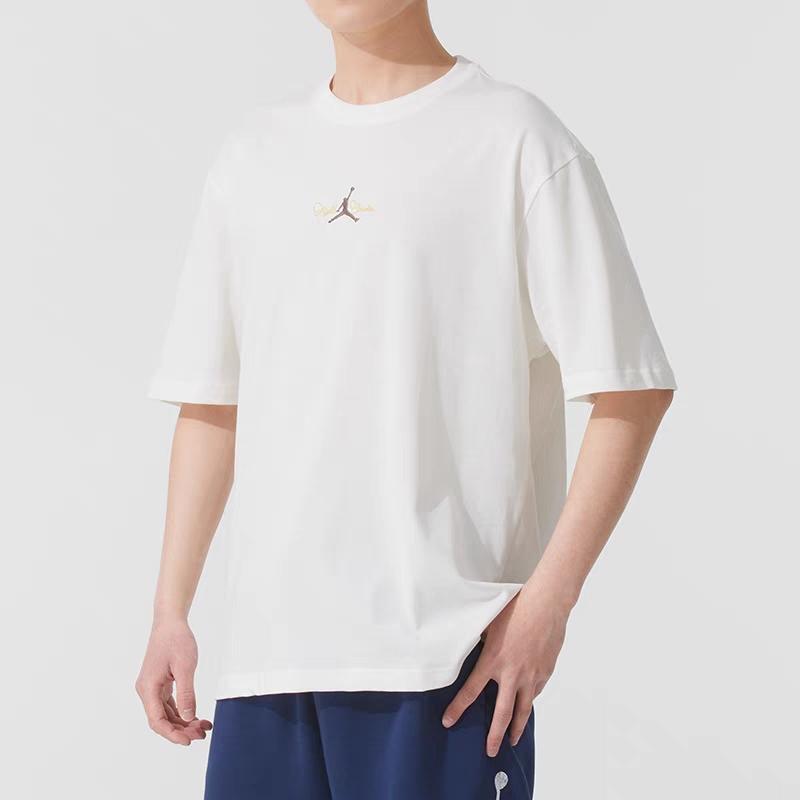 Jordan Mens Running Series Logo Basketball Sports Casual Breathable Short Sleeve T-Shirt Men Tops White IF0381133