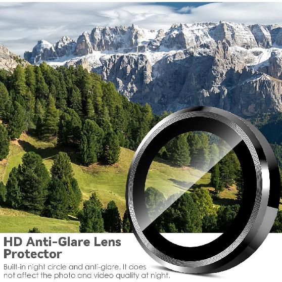 CloudValley for Samsung Galaxy S24 Ultra Camera Lens Protector, 9H Tempered Glass & Ultra-Thin Aluminum Alloy Individual Lens Screen Protective Cover