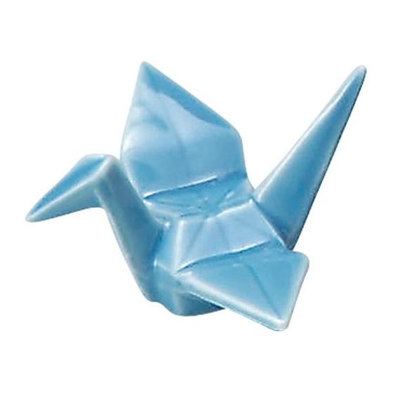 Yamashita Kogei Chopstick Rest, White, Origami Crane Design, Turquoise, 6x5x3.8cm, 14083870